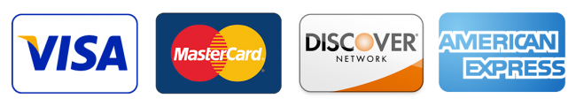 Visa, MasterCard, Discover, American Express